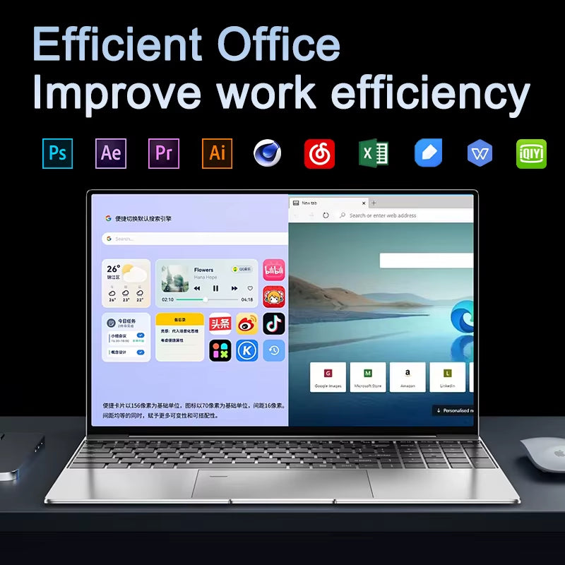 New Ultra Slim Laptop  Core I7 8650U 15.6" 32GB RAM 2TB SSD Gaming PC Office Study Computer PC Windows 11 Pro