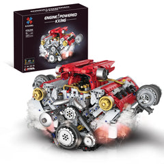 3201Pcs Motorized V8 Engine Building Block Kit DIY Technical Car Model with LED Light Moving Parts STEM Toy for Adults Kids Gift