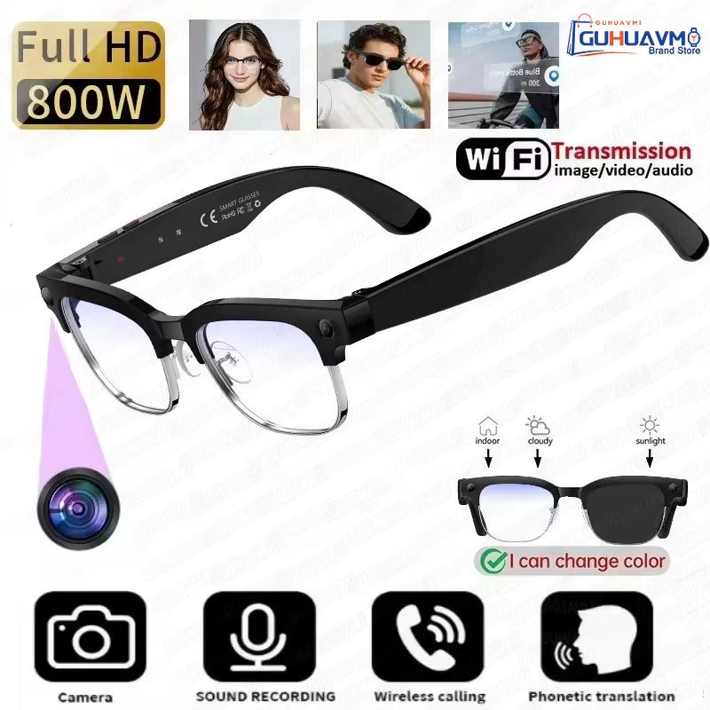 AI Smart Glasses with 800W Pixel Camera Photo Video Recording 120+Language Translation Sunglasses Men Women 2026 New Year'S Gift
