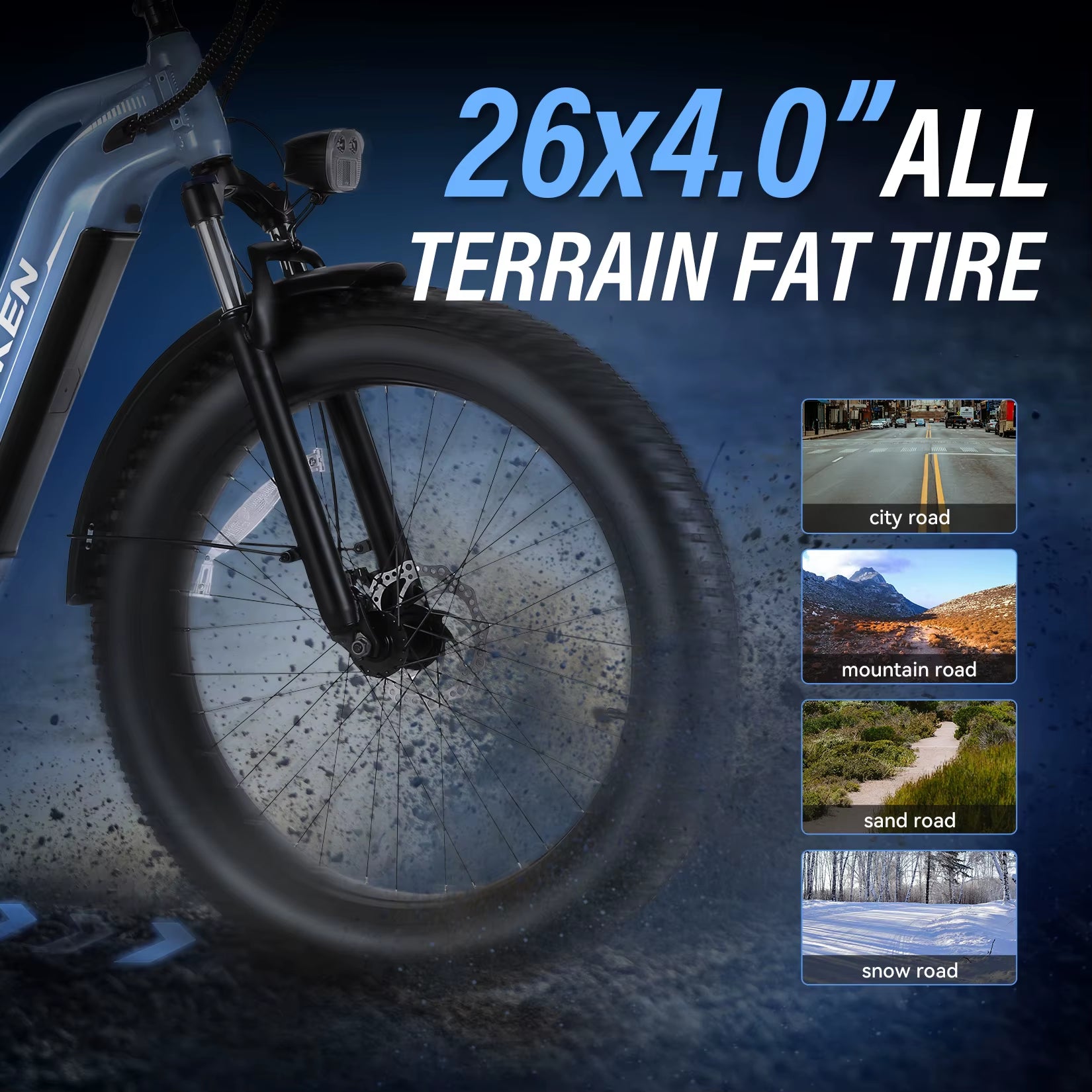 Unleash Your Adventure with the 26" X 4.0 Fat Tire Electric Bike - Powerful 1500W Motor and 48V 720WH Battery for Thrilling Rides Up to 60 Miles!
