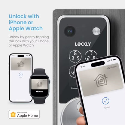 Vision Zeno Smart Lock with Video Doorbell Camera Fingerprint Keyless Entry with Apple Home Key Wi-Fi Deadbolt for Front