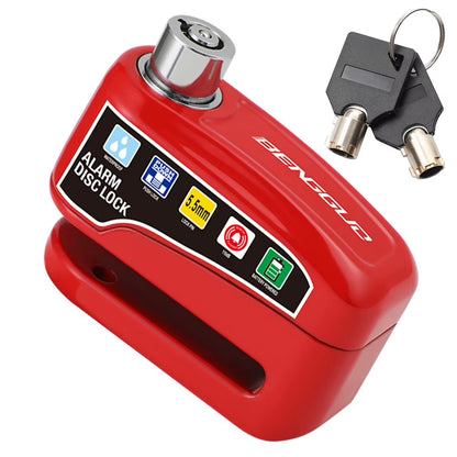 Bicycle Alarm Disc Brake Electric Lock with Keys Motorcycle Alarm Brake Rotor Padlock Aluminum Alloy for Bicycle Motor Scooter