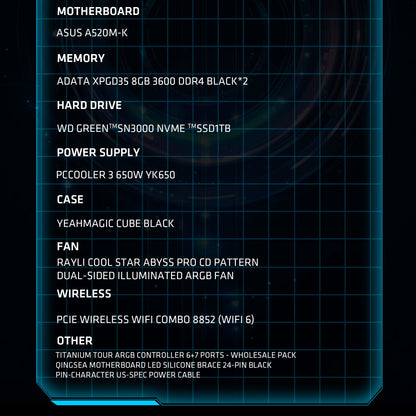 AMD Ryzen 5 5500 Gaming Desktop 16GB(8G*2) DDR4 3600 1T NVME SSD 3050 Graphics Card Win11 Home Gamer Desktop PC in US