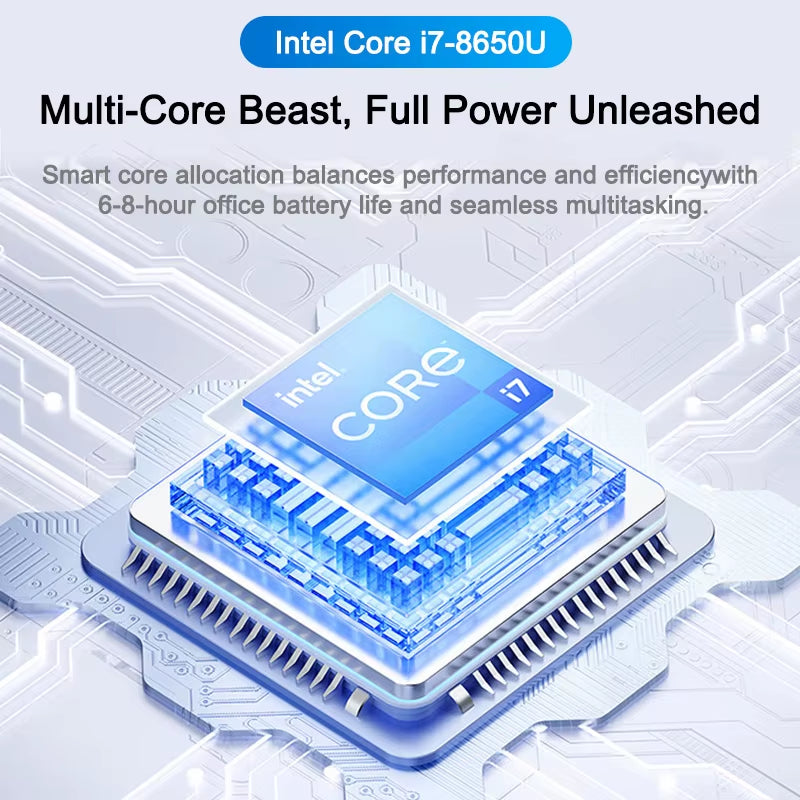 New Ultra Slim Laptop  Core I7 8650U 15.6" 32GB RAM 2TB SSD Gaming PC Office Study Computer PC Windows 11 Pro
