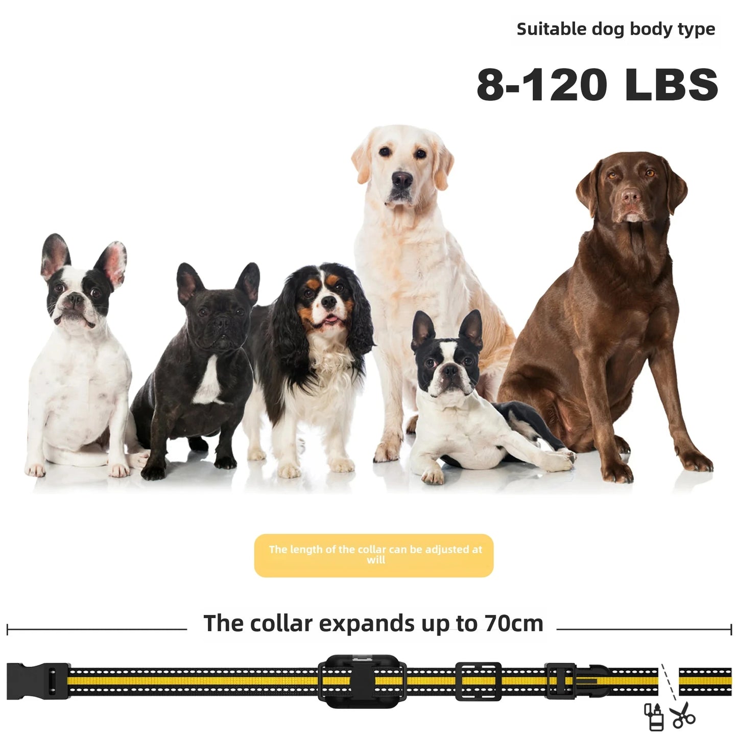 Electric Dog Training Collar Waterproof Dog Bark Collar Pet with Remote Control Rechargeable anti Barking Device All Size Dogs