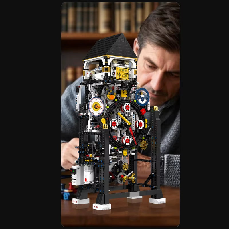 10159 Technical Clock Toys the Motorized Cyberpunk Clock Building Block Assembly Clock Brick Set Kids Christmas Gift