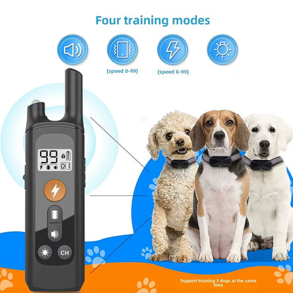 New Electric Remote Control Dog Trainer Bark Stopper Electronic Shock Collar Rechargeable Waterproof Pet Dog Barking Prevention
