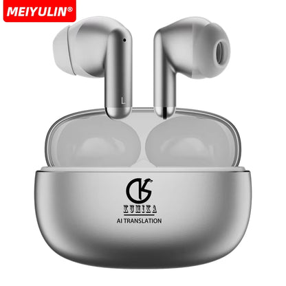 Bluetooth Earphones with Mic Real-Time AI Translation Earbuds Touch Control Wireless Headphones for Travel Samsung Apple Xiaomi