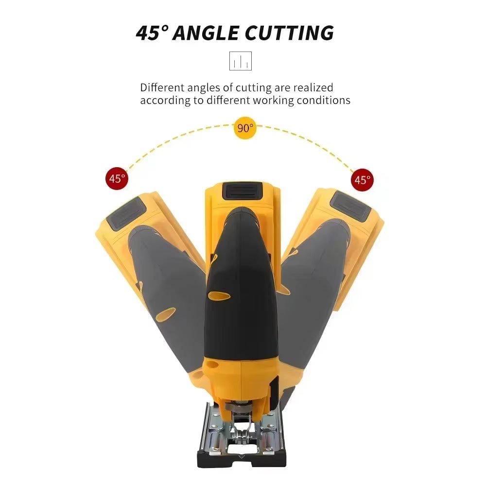 Brushless Curve Saw 20V Cordless Electric Jig Saw Portable Multifunction Adjustable Woodworking Power Tool