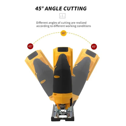 Brushless Curve Saw 20V Cordless Electric Jig Saw Portable Multifunction Adjustable Woodworking Power Tool
