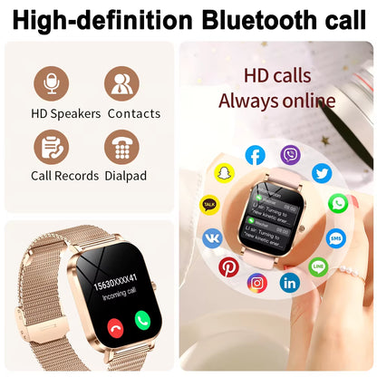 2025 New Smart Watch Women Gift 8.8Mm Ultra-Thin Body Heart Rate Waterproof Outdoor Sport BT Call Smartwatch for Android IOS