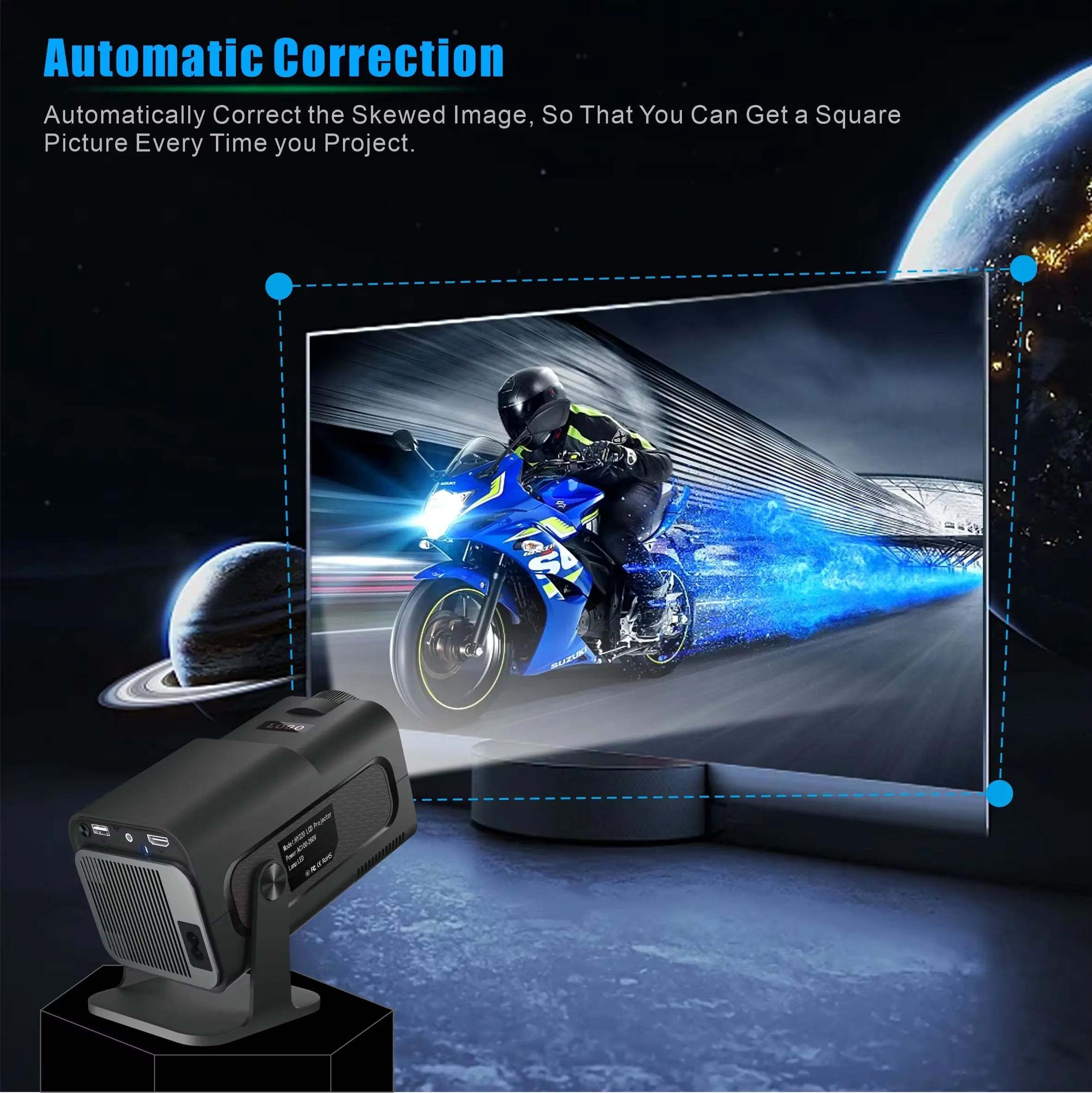 HY320 MINI Android 11.0 Projector LED Beamer Home Cinema 300ANSI 720P WIFI Smart TV for 1080P 4K via HD with Carry Bag