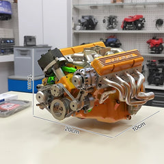 Binray Cison V8 Engine Kit Gas Small-Block Engine Model Kits Mini Build Your Own Stem Cison Running Engine Kits That Runs