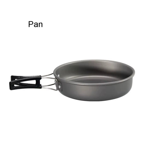 1PCS/1SET Camping Cookware Kit Outdoor Cooking Set Aluminum Pot Equipment Travel Tableware Kitchen for Hiking Picnic BBQ