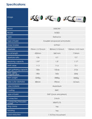 SV503 Astro Telescope 70/80/102ED Extra Low Dispersion Achromatic Refractor OTA for Exceptional Viewing Astrophotography