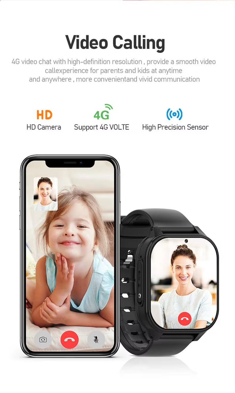 New Smart Watch Kids 4G GPS WIFI Video Call SOS 1GB+8GB Child Phone Smartwatch Camera Monitor Tracker Location Boys Girls Gifts