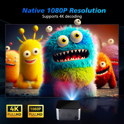 HY350 Pro 580ANSI Projector Android 11 4K 1080P Wifi6 Voice Control Allwinner H713 Electronic Focus BT 5.0 Home Cinema