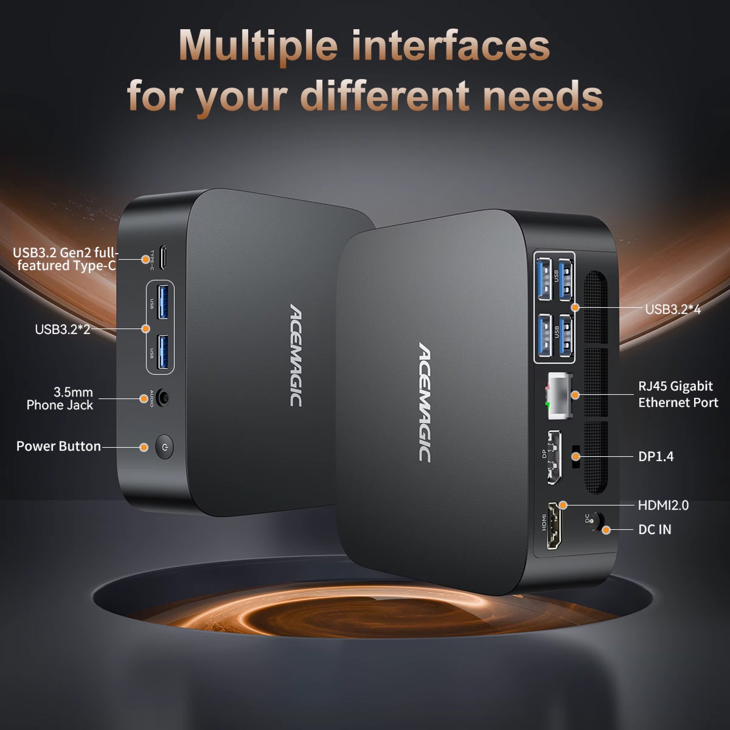 ACEMAGIC MINI PC  Ryzen 5 7430U 32GB RAM 512GB SSD Windows 11 Pro MINI Computer Wifi6 BT5.2 4K Ruipin 4.3Ghz Windows11 Pro