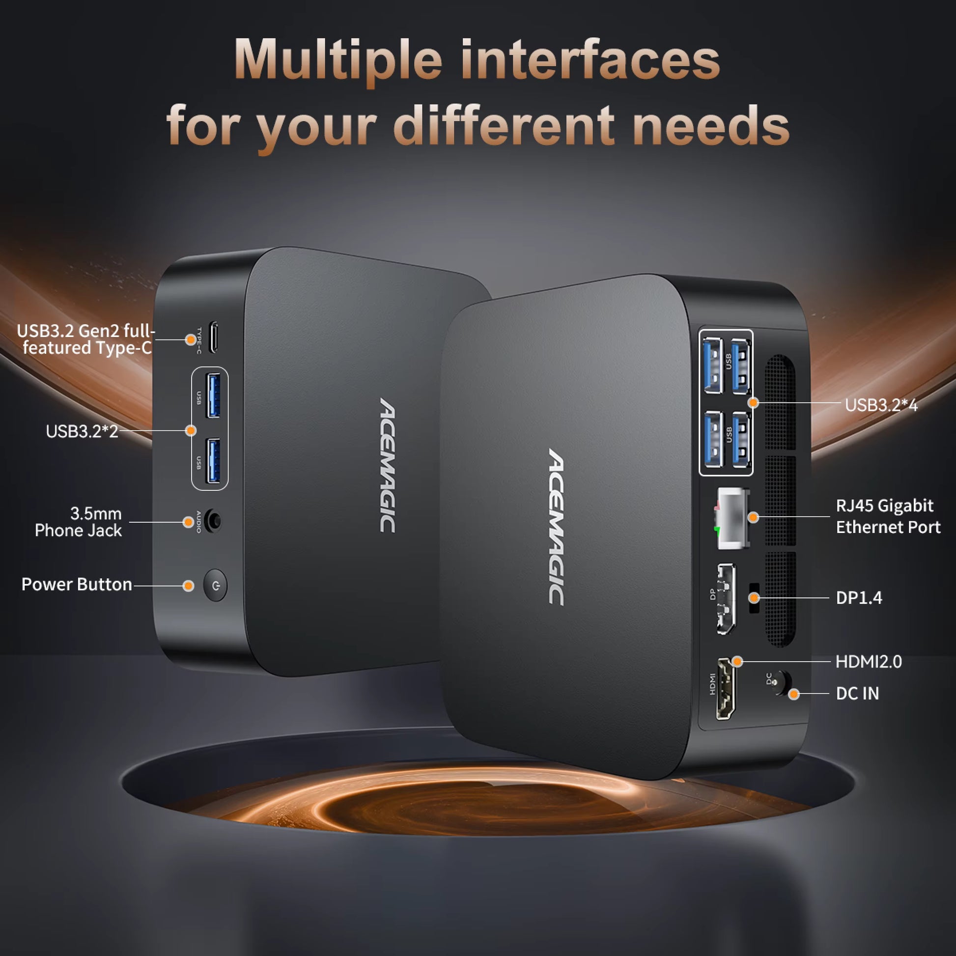 ACEMAGIC MINI PC  Ryzen 5 7430U 32GB RAM 512GB SSD Windows 11 Pro MINI Computer Wifi6 BT5.2 4K Ruipin 4.3Ghz Windows11 Pro