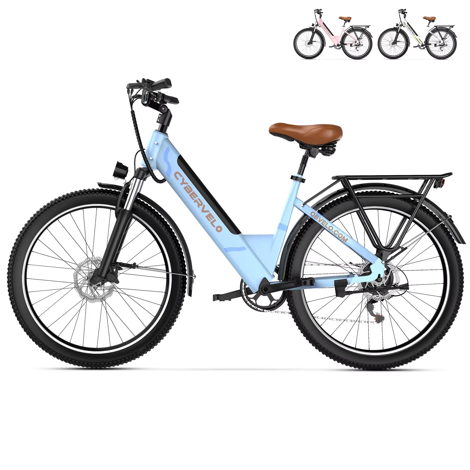 Experience the Thrill of the 26" Step-Thru Electric Bike with 1000W Peak Motor and 80-Mile Range - Perfect for City Commuting!