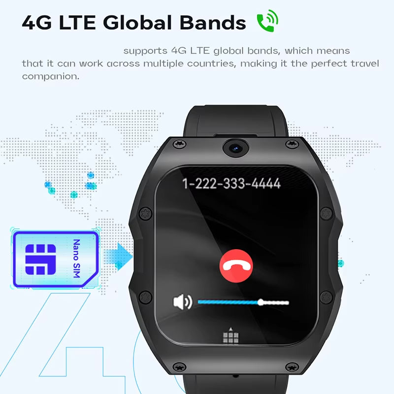 2 Inch BIG Display 4GB+128GB Global Verion 4G LTE Smart Watch Multi-Sport Modes Music 13Mp Video Calling Bluetooth Smartwatch