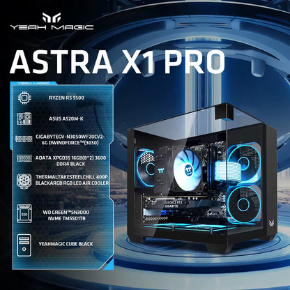 AMD Ryzen 5 5500 Gaming Desktop 16GB(8G*2) DDR4 3600 1T NVME SSD 3050 Graphics Card Win11 Home Gamer Desktop PC in US