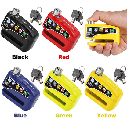 Bicycle Alarm Disc Brake Electric Lock with Keys Motorcycle Alarm Brake Rotor Padlock Aluminum Alloy for Bicycle Motor Scooter
