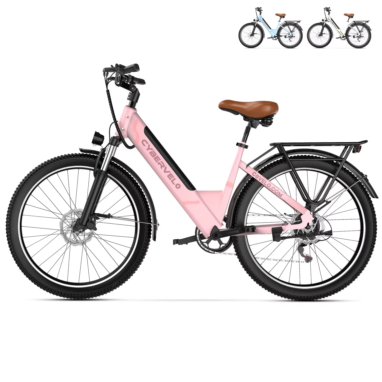Experience the Thrill of the 26" Step-Thru Electric Bike with 1000W Peak Motor and 80-Mile Range - Perfect for City Commuting!