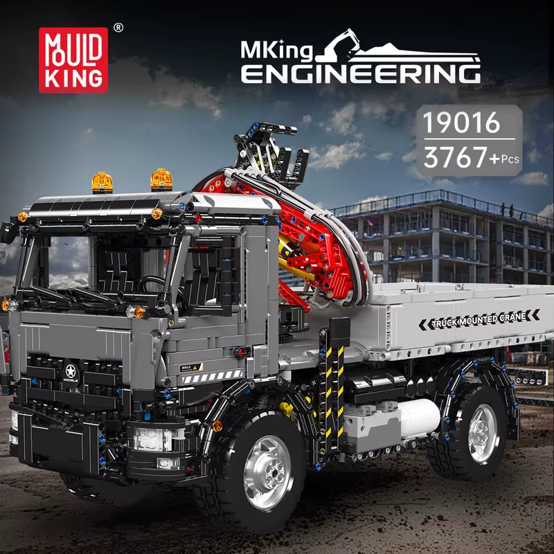 19016 Technical Car Toys the RC Truck Mounted Crane Transport Vehicle Building Block Enginerring Truck Brick Kid Gift