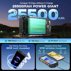 Armor 34 Pro 5G AI Rugged Phone 6.95" 25500Mah up to 32GB+512GB Built-In Projector 120Hz NFC Smartphone