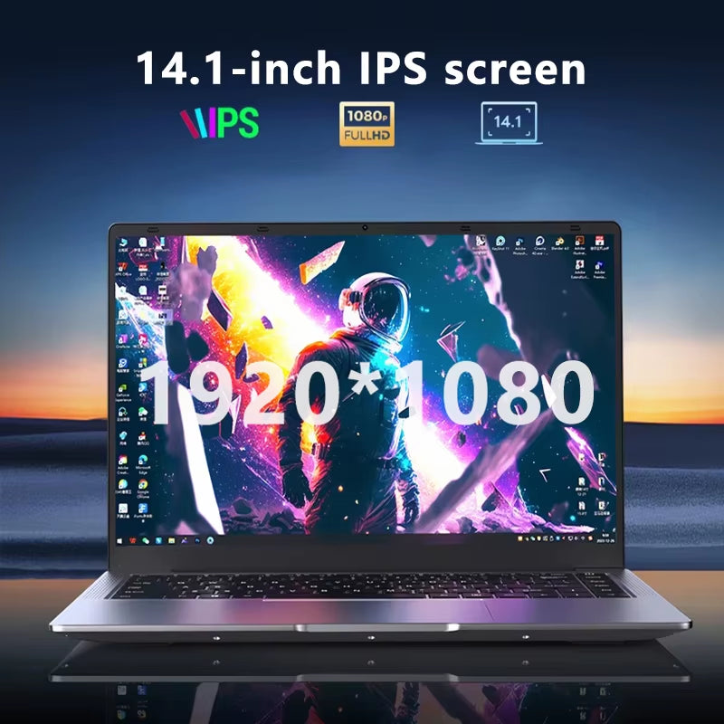 2026 Portable Laptop Windows 11  Core I7 9850H Laptops PC 12GB RAM 1TB 2TB SSD Ultra Slim Notebook 4K Office Study Computer