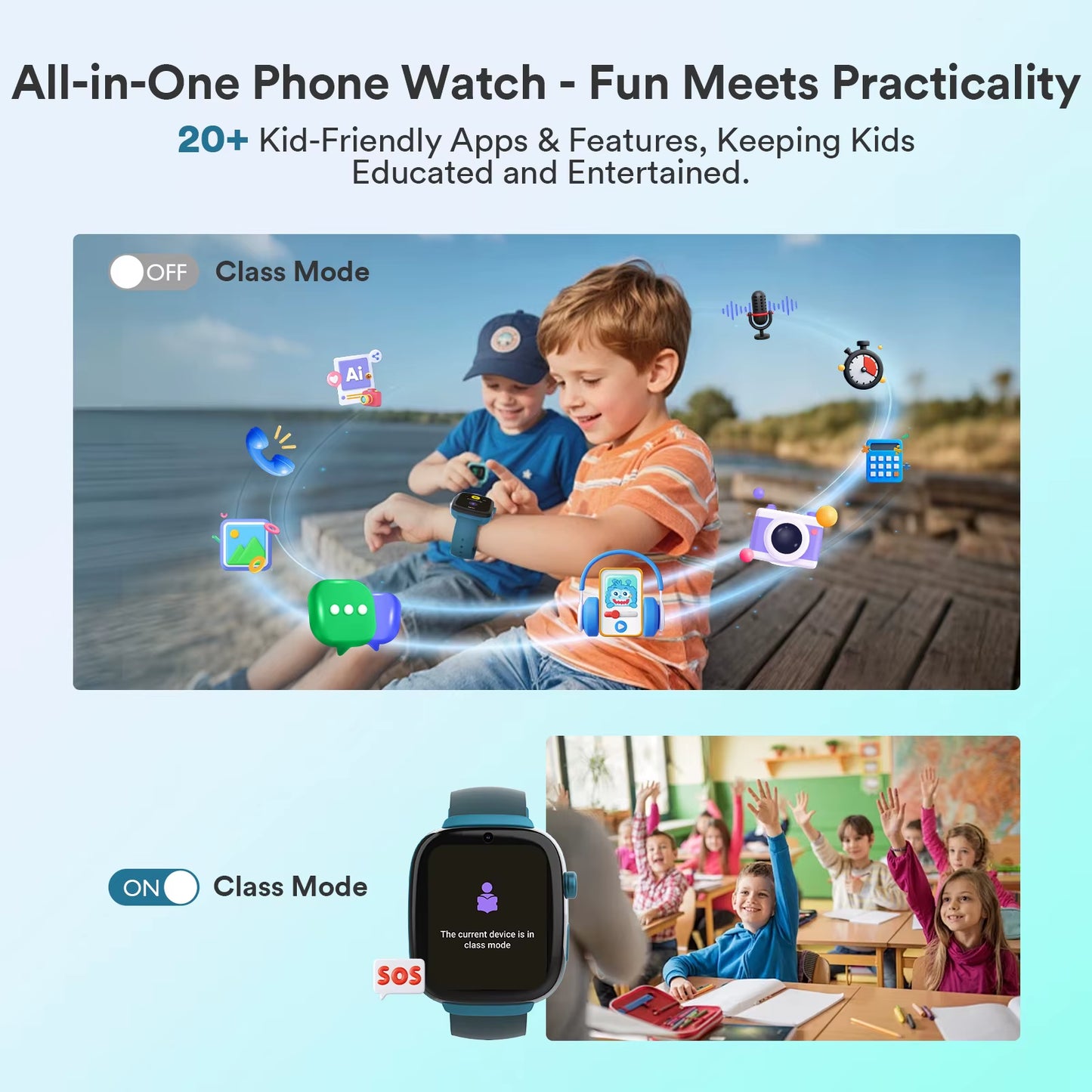 4G Kids Smart Watch GPS Two Way Call Video SOS Child Gift Parental Controls Waterproof Birthday Gift for Boys and Girls