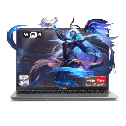 ACEMAGIC 16" Gaming Laptop  Ryzen 7 H255 16GB DDR5 RAM 512GB SSD Computer with Radeon 780M 50.82Wh Battery Backlit Keyboard