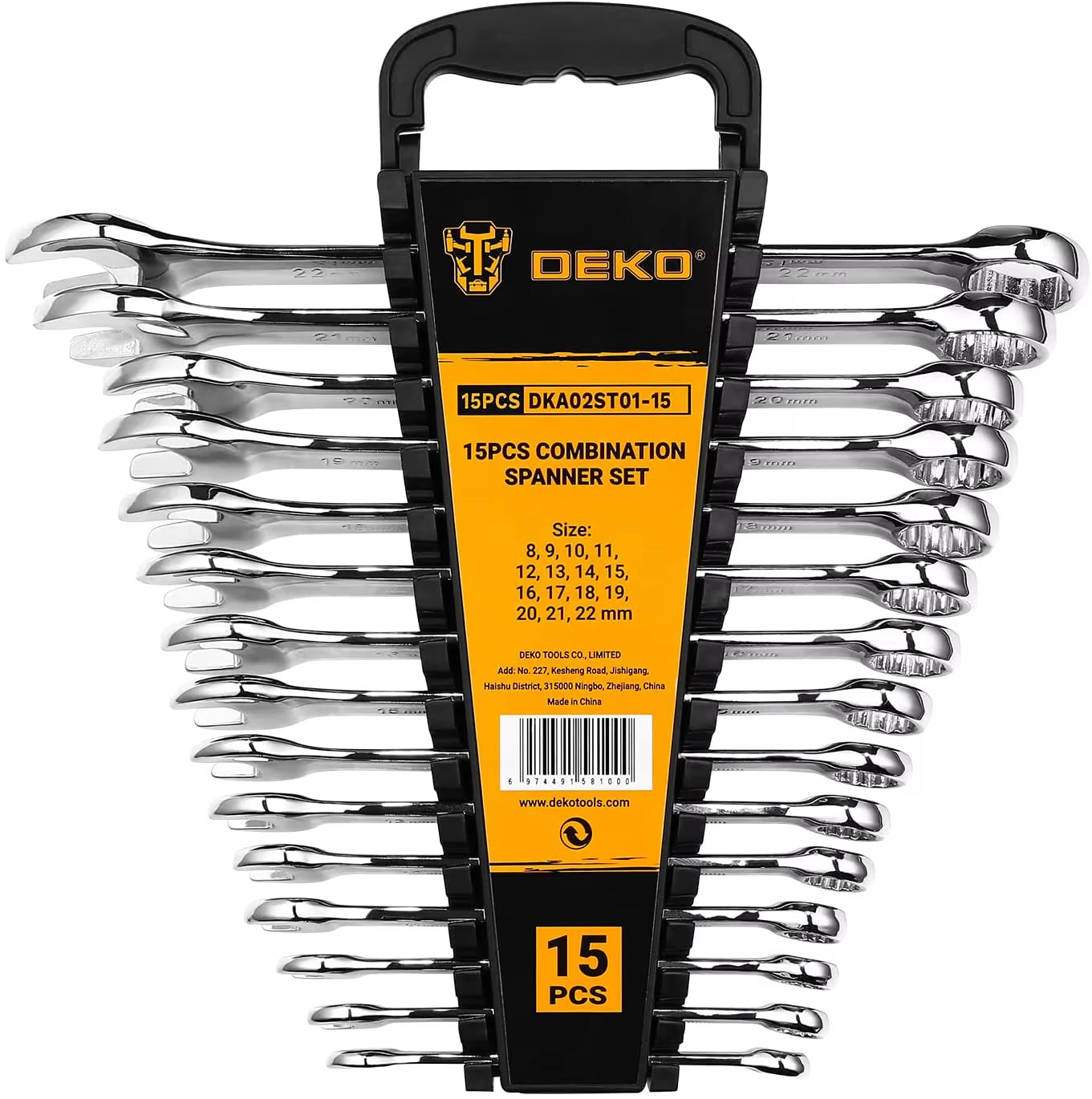 PRO Combination Wrench Set, Sae&Metric, 1/4'' to 1'' & 8-22Mm, 12-Point, Chrome Vanadium Steel