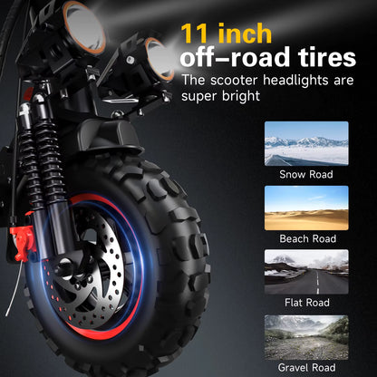 FREEBOY J11 MAX Adult Electric Scooter 1200W Motor 48V 18AH Folding E-Scooter 11 Fat Tire E-Mountain Scooter