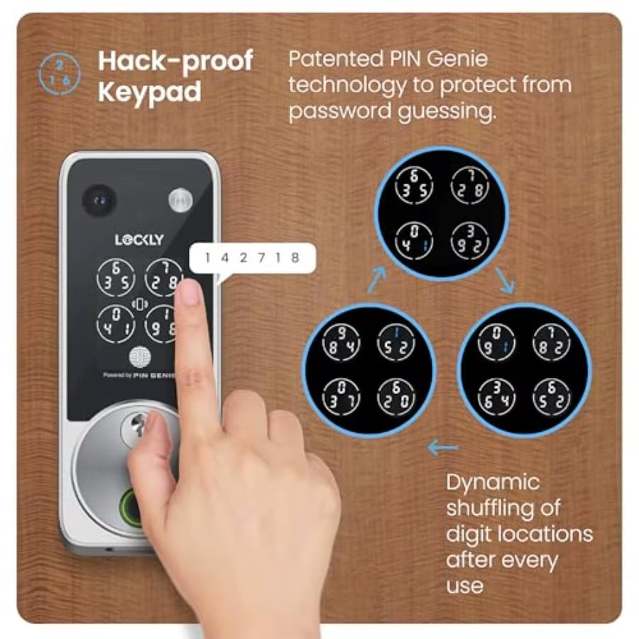 Vision Zeno Smart Lock with Video Doorbell Camera Fingerprint Keyless Entry with Apple Home Key Wi-Fi Deadbolt for Front