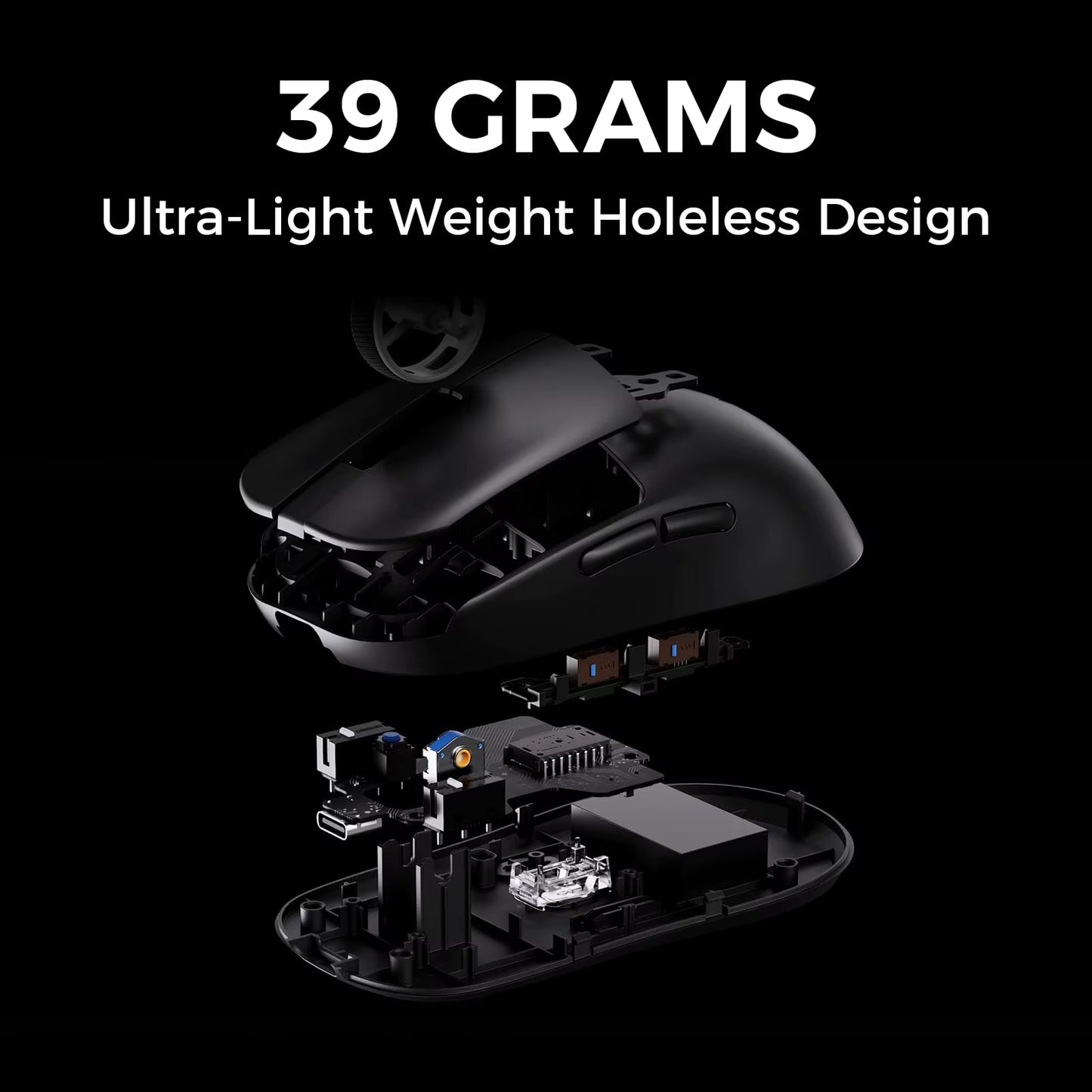 L7 Wireless Gaming Mouse L7 Ultra PAW3395 26K Sensor Dual 8K Polling 39G Ultra-Lightweight2.4Ghz Rf/Bt/Wired Tri-Mode