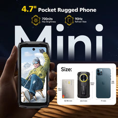 Armor Mini 20 Pro 5G 4.7" Rugged Phone 64MP Night Camera 6200Mah Smartphone LED Light 16+256GB Android 14 Mobile Phone