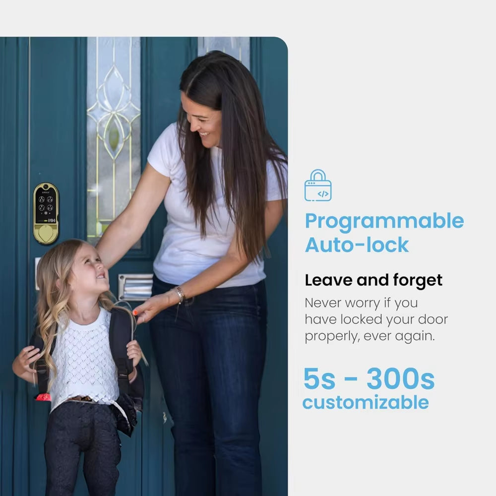 Vision Smart Lock, HD Video Doorbell Smart Locks for Front Door, Fingerprint Door Lock, Touchscreen Keypad, App Control, No Mon