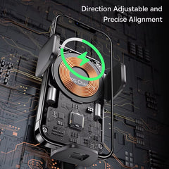 Baseus 15W Qi Wireless Car Phone Holder - Effortless Fast Charging & Auto-Clamping for iPhone and Samsung