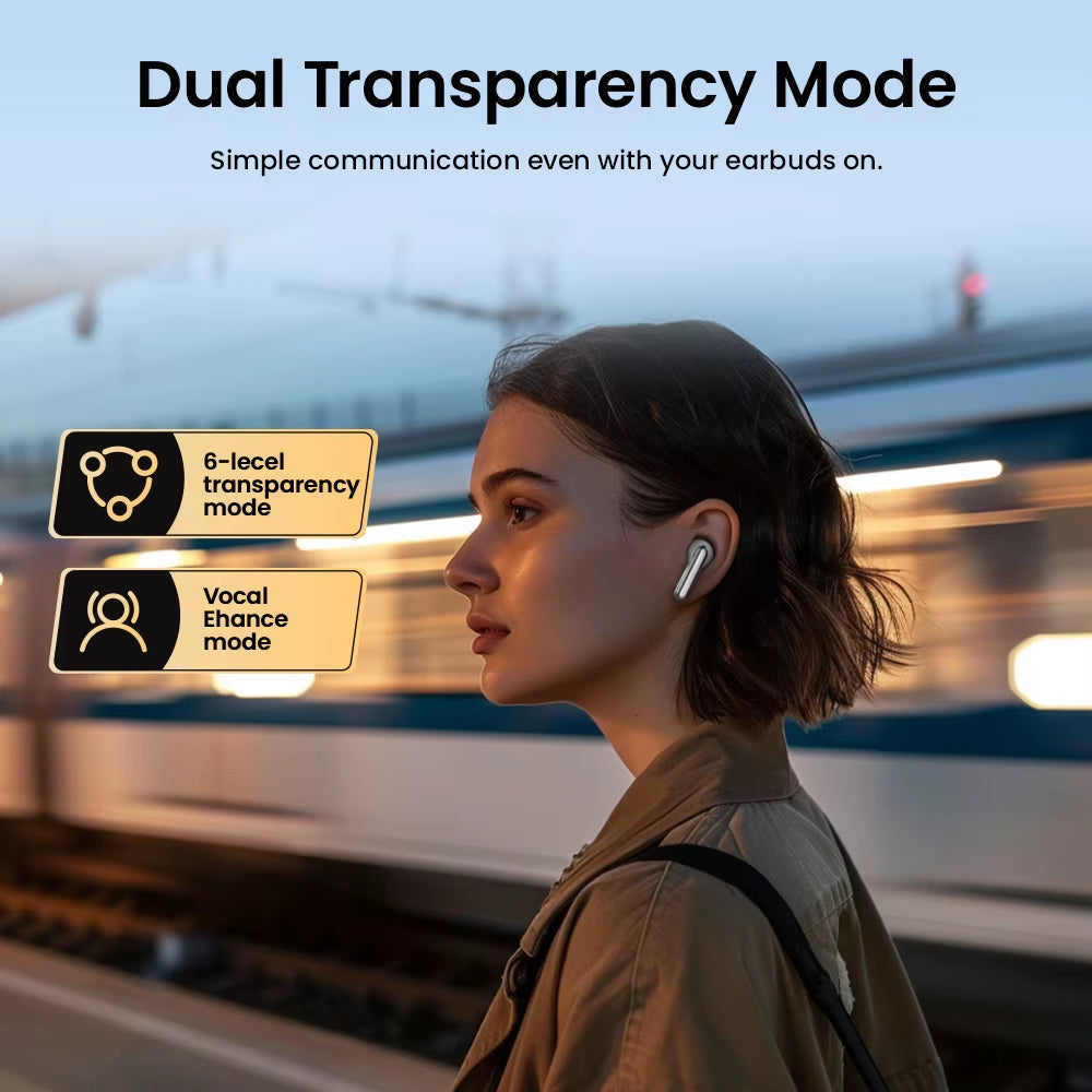 Mori Pro Bluetooth 5.4 Earphones Wireless 43Db Adaptive Hybrid ANC Hi-Res LDAC Earbuds 6 Mic Headphones 28H Battery Life