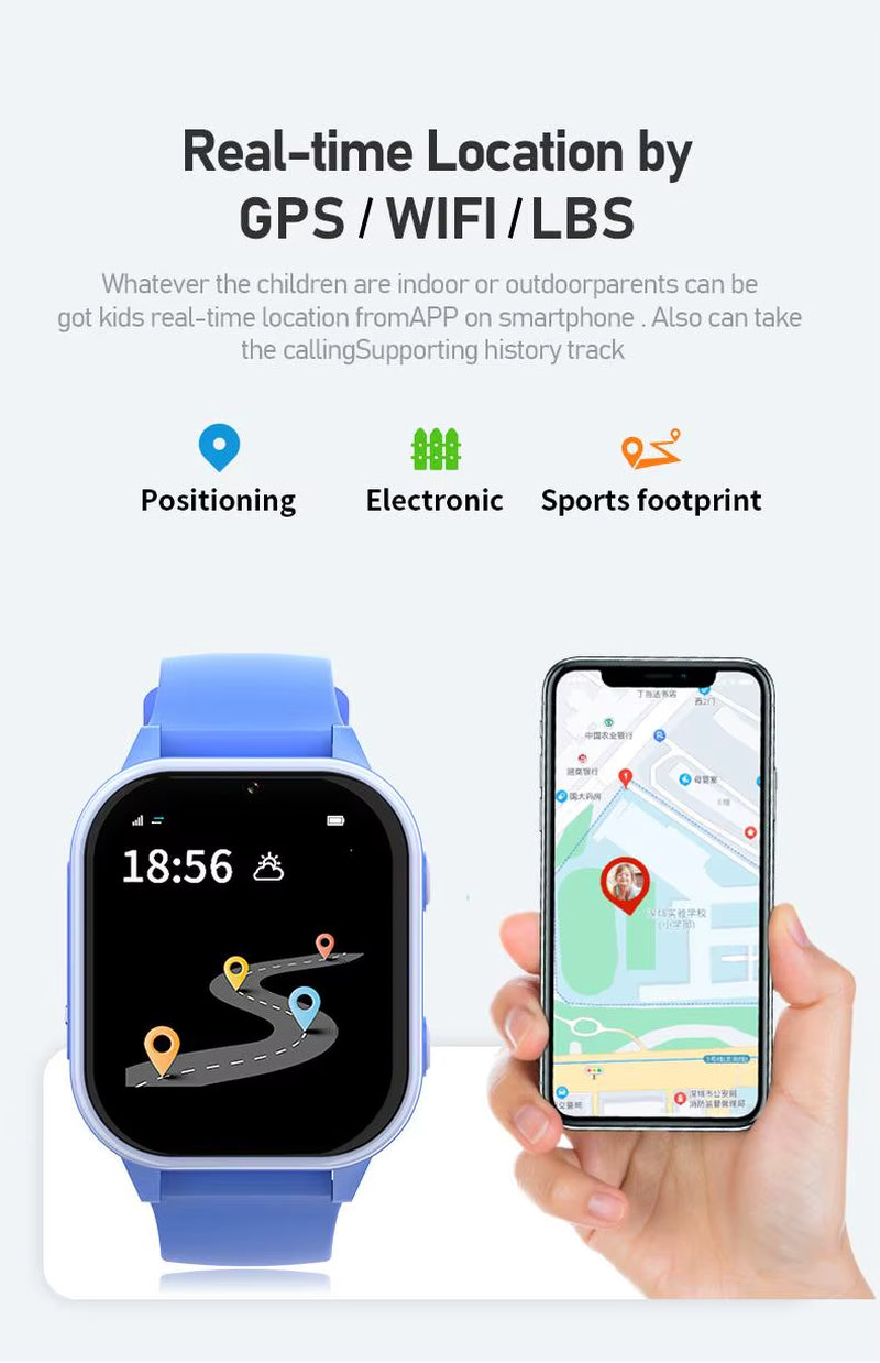 New Smart Watch Kids 4G GPS WIFI Video Call SOS 1GB+8GB Child Phone Smartwatch Camera Monitor Tracker Location Boys Girls Gifts