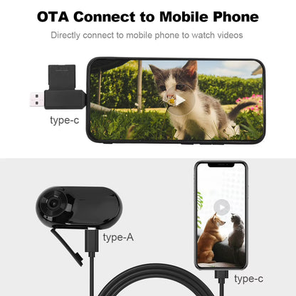 HD 1080P Wireless Collar Camera No Wifi Needed Dog Cat Pet Camera Collar Nanny Camera Video Records for Cats Dogs Birthday Gift