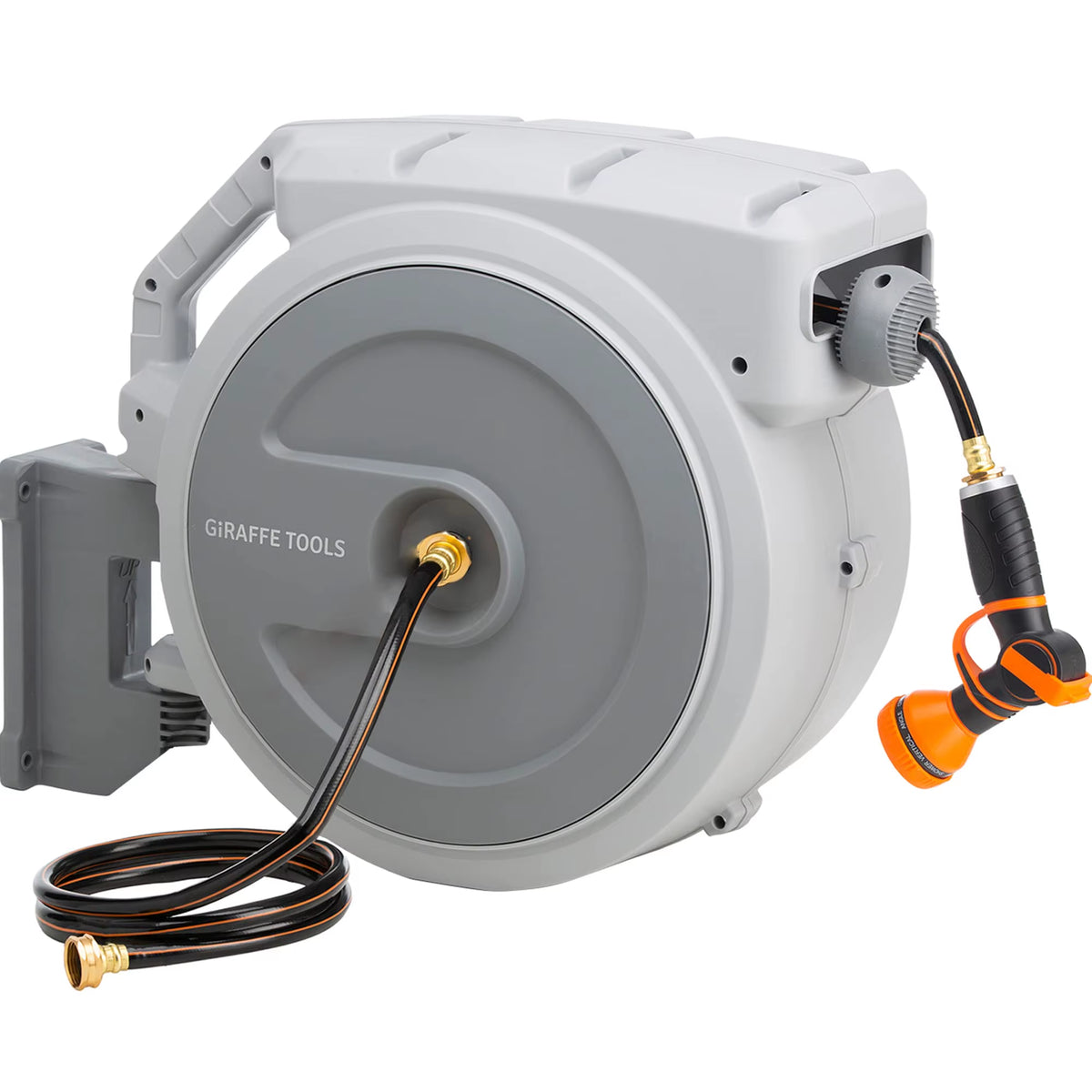 AW40 Retractable Hose Reel 5/8" X 90 Ft Wall Mounted Garden Hose Reel Heavy Duty, Automatic Rewind