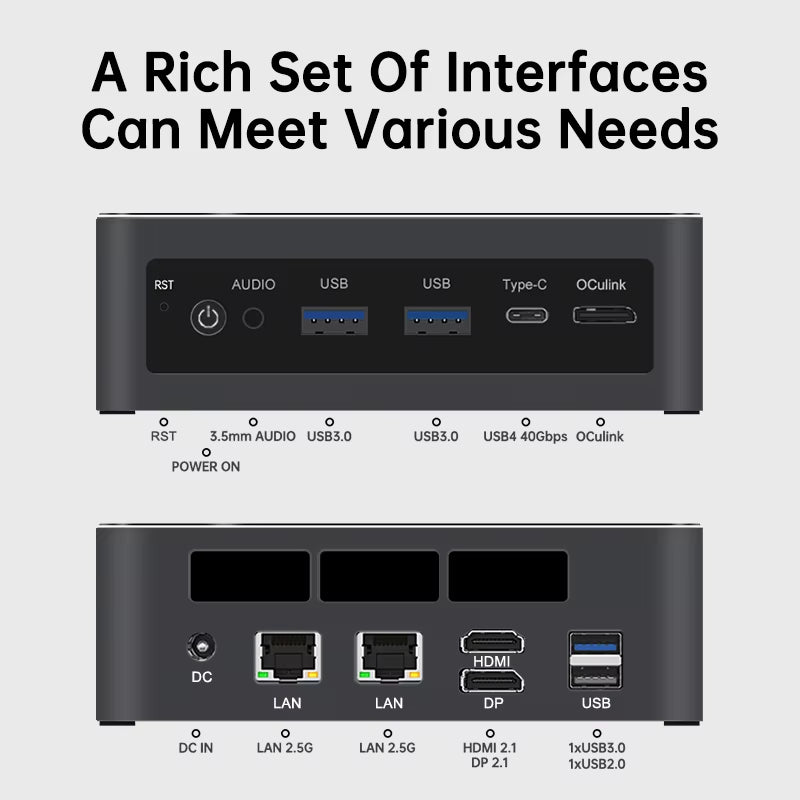 Ultra 9 285H 185H Micro Gamer Computer 7 255H 165H DDR5 Mini PC Oculink USB4 2X2.5G LAN Nvme Portable Office Desktop Wifi6