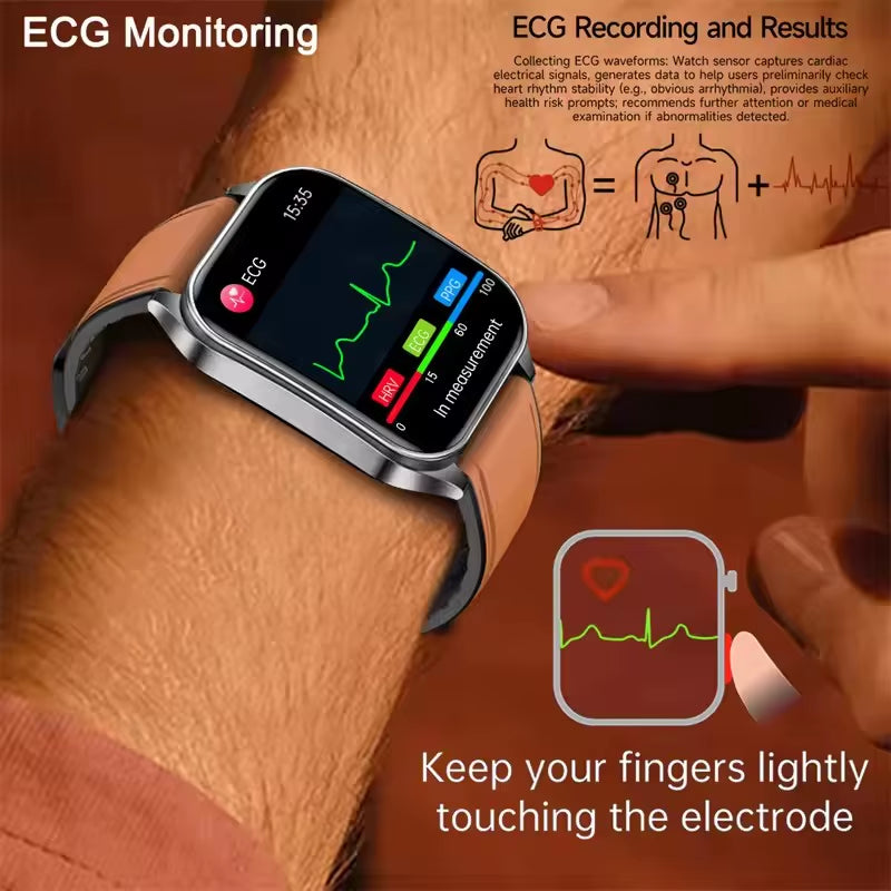 2026 New Health Smart Watch Laser Therapy Reduce Three Highs Blood Oxygen Pressure Uric Acid Blood Lipid ECG Smartwatch for Man