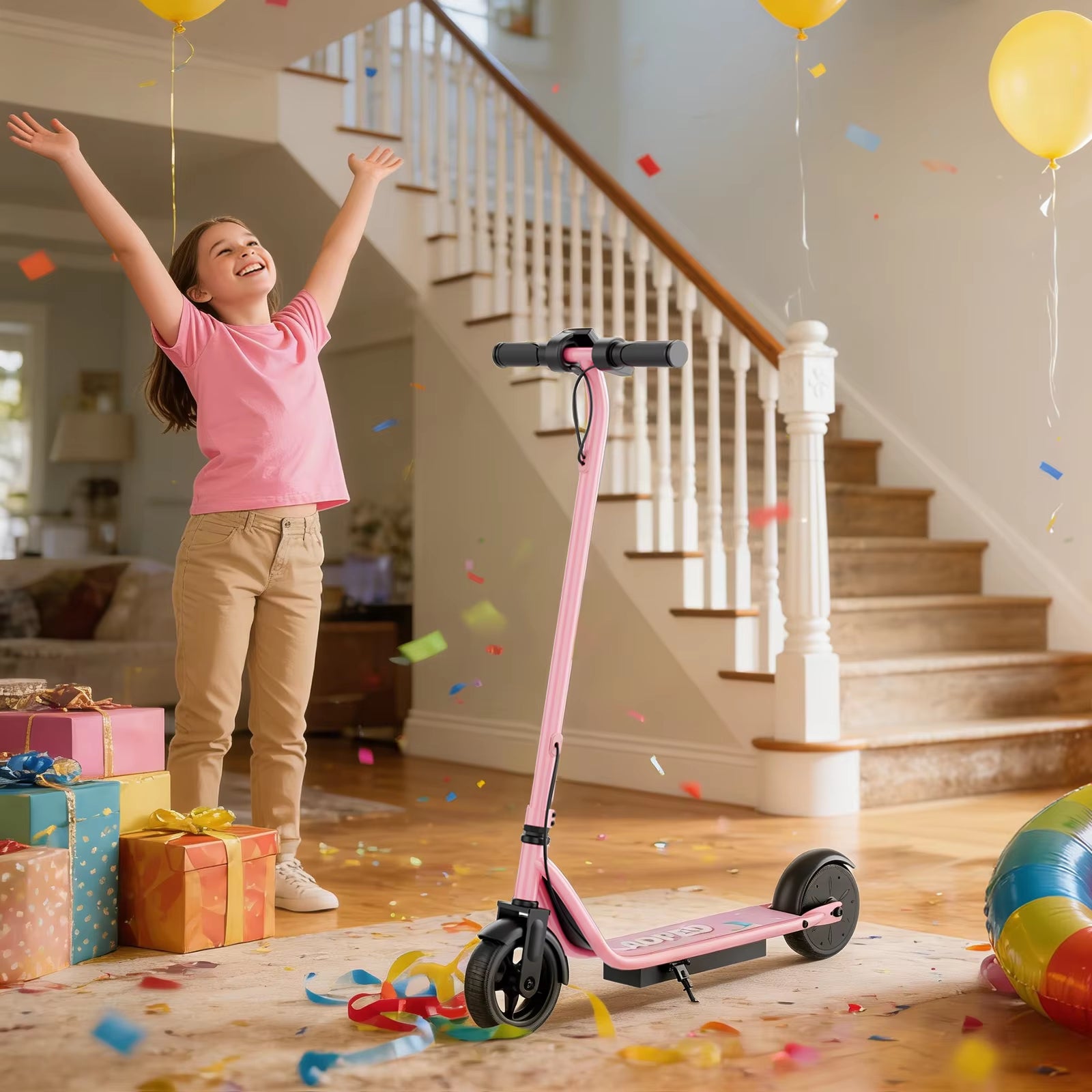 Electric Scooter for Kids - 9MPH & 10Mile Range, 250W Motor, 6.5" Solid Tires with App Control Folding Commuter E-Scooter UL2272