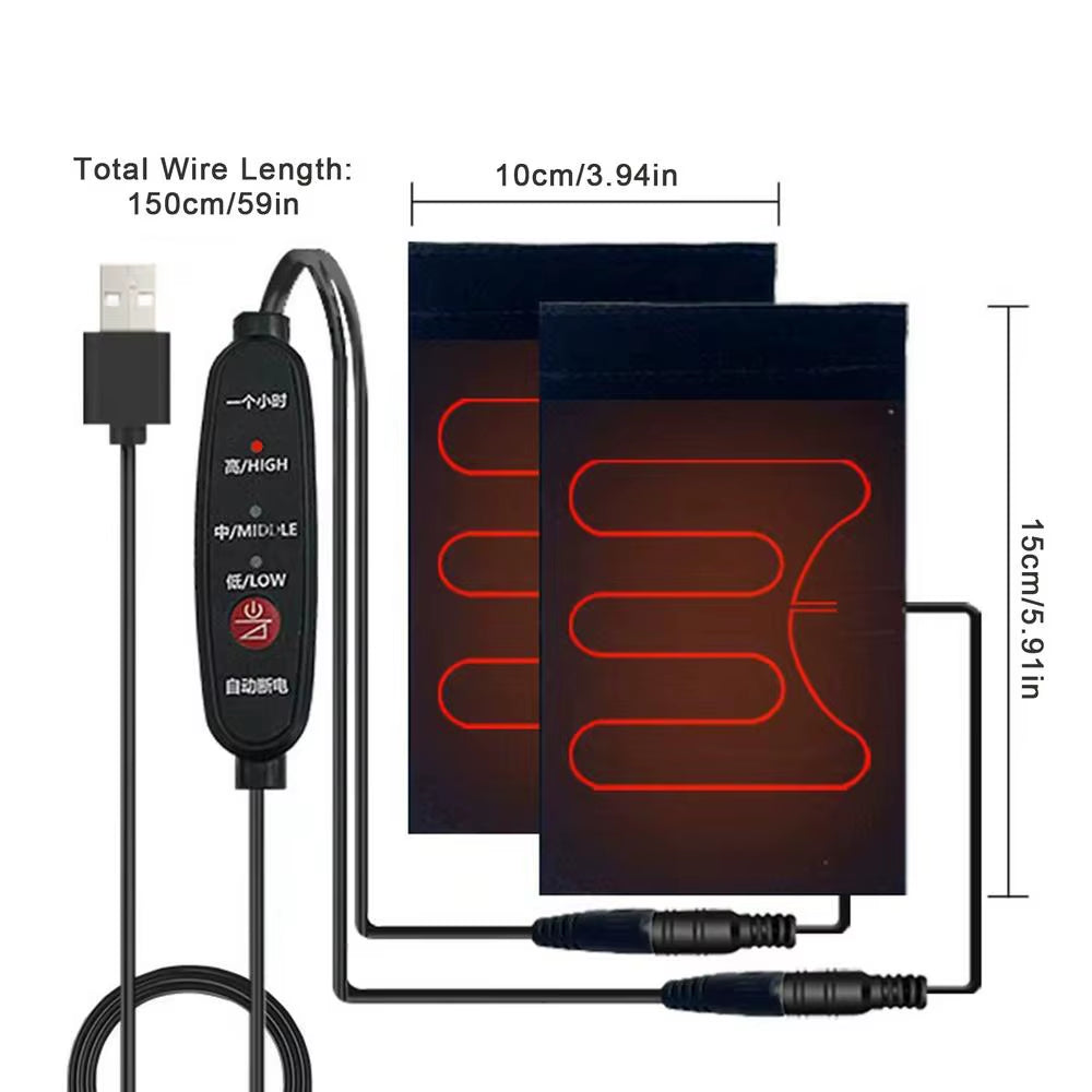 5V Motorcycle Heated Grips Cover 3 Gear Adjustable USB Electric Heating Bicycle Motorbike Motorcross Handle Handlebar Warmer