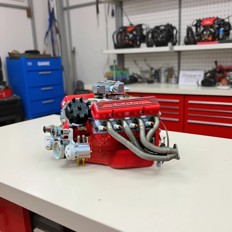Binray Cison V8 Engine Kit Gas Small-Block Engine Model Kits Mini Build Your Own Stem Cison Running Engine Kits That Runs