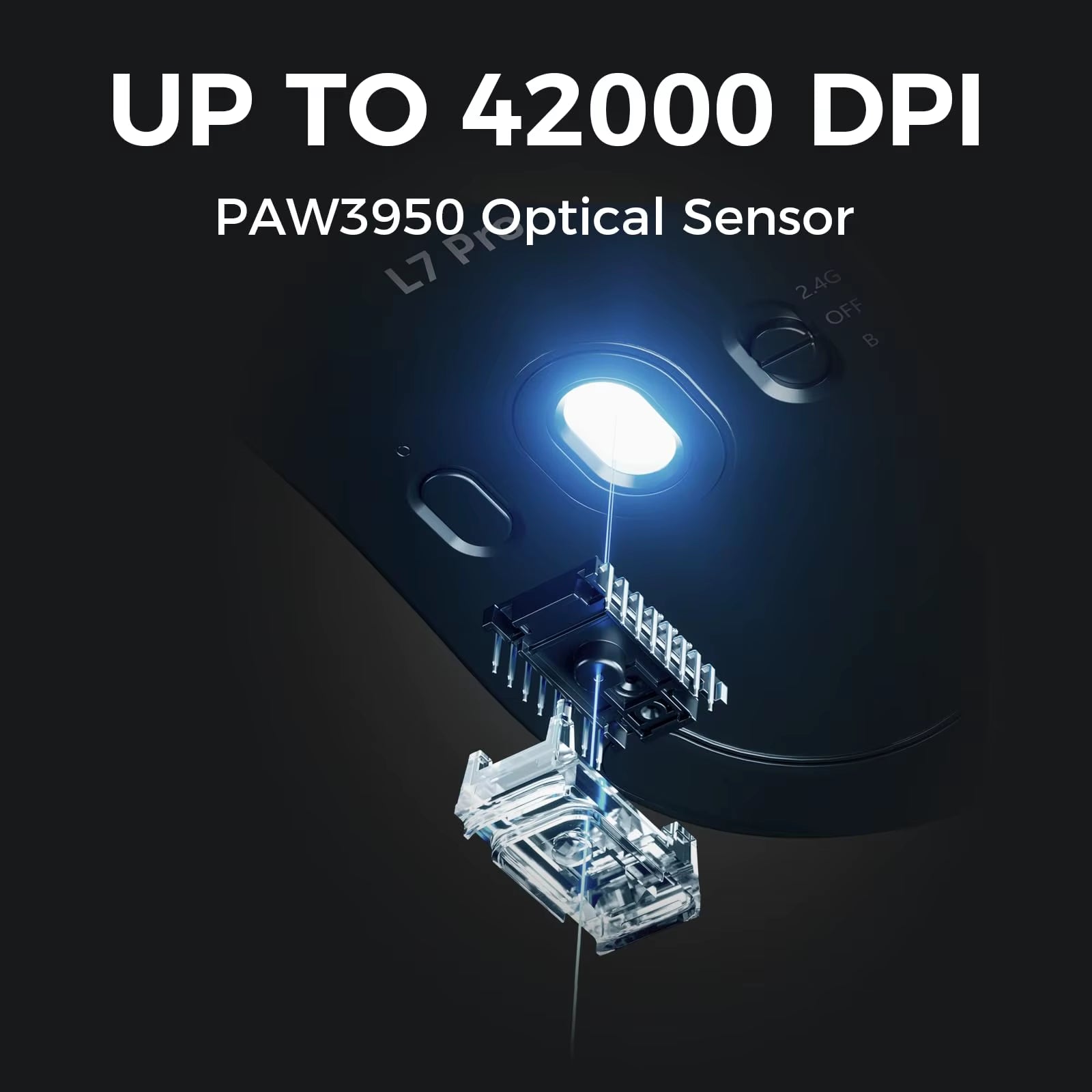 L7 Wireless Gaming Mouse L7 Ultra PAW3395 26K Sensor Dual 8K Polling 39G Ultra-Lightweight2.4Ghz Rf/Bt/Wired Tri-Mode